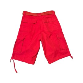 Lime Tree Red Belted Cargo Flap Pockets Drawstring Hem Men Shorts New Sz 34