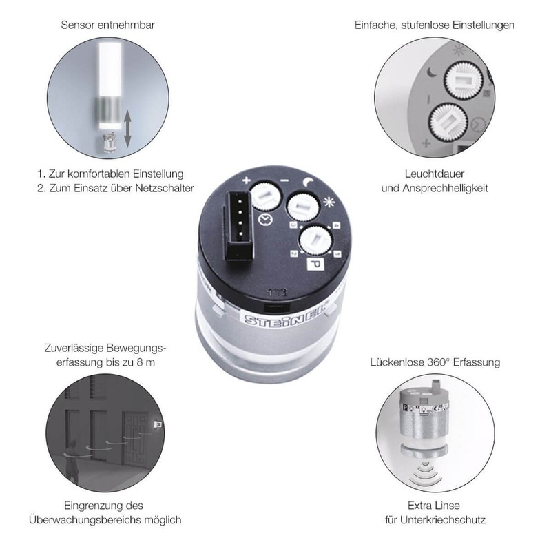 Steinel 009021 Replacement Mini Sensor Black for Sensor Outdoor Lights