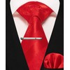 JEMYGINS Mens Mixed Roses Striped Tie Set Including Tie Clip
