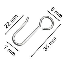 Tucireat Pack of 50 Curtain Hooks, Silver Curtain Hooks for Hanging, Stainless Steel Curtain Hooks, Shower Curtain Hooks, Curtain Hooks for Window Curtains, Door Curtains and Shower Curtains