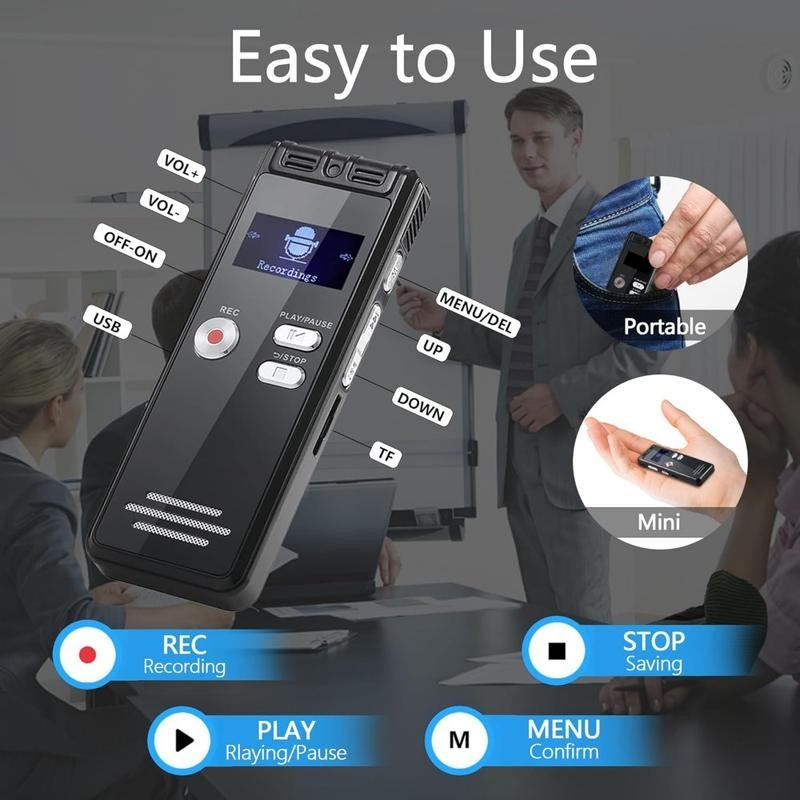 32GB Digital Voice Activated Recorder with Playback - 2776 Hours