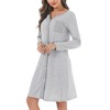 Marvmys Women's Cotton Nightdress with Full-Length Button Placket Striped Long