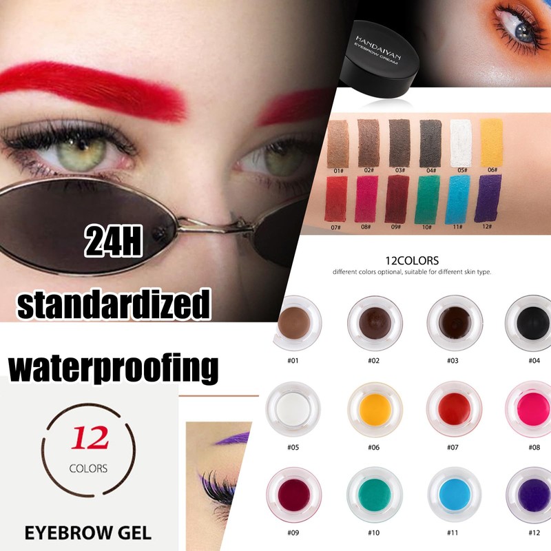 Eyebrow Pomade Waterproof Eyebrow Gel Eyebrow Pomade with Brush Long