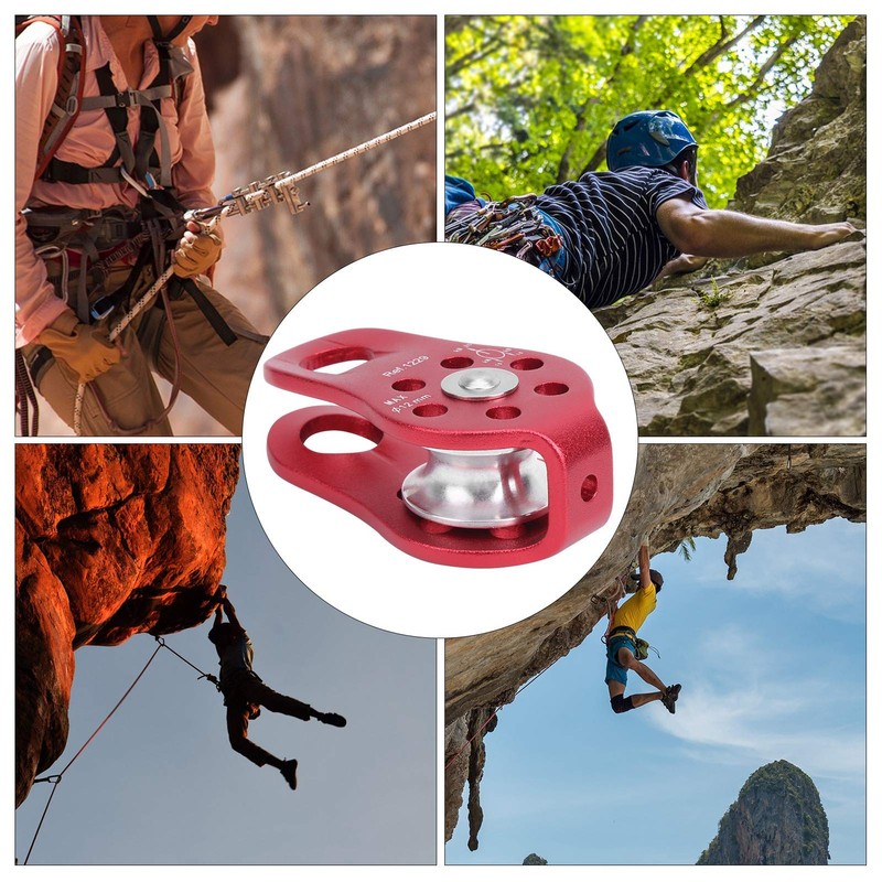 Climbing Pulley, 20KN Aluminum Micro Pulley Fixed Side Pulleys for
