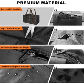 53L Sports Duffle Bag -24 Inch Travel Duffel Tote Bag with Upgrade Zipper, Weekender Overnight Camping Gym Holdall Bag for Men and Women, Sturdy & Water Resistant, Black