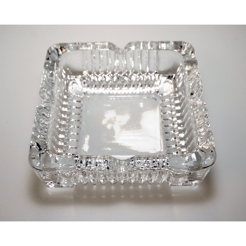 Crystal Heavy Glass Ashtray for Indoor and Outdoor Decorative (Square)