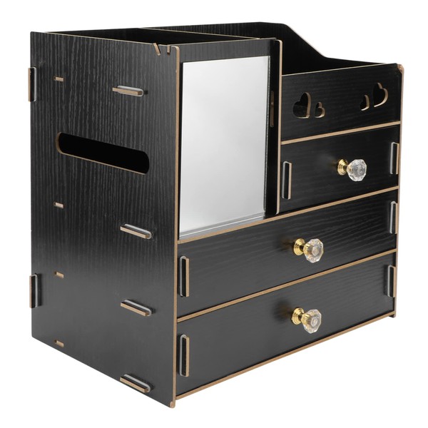 PACKOVE 1pc Multifunctional Cosmetics Storage Rack with Drawer and Mirror