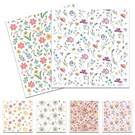 VISSTREE Floral Swedish Dish Cloths for Kitchen, 6 Pack Reusable Wildflowers Swedish Kitchen Dishcloths, Absorbent Sponge Cleaning Dish Cloths for Party Home Cleaning Quick Drying Washable Hand Towel