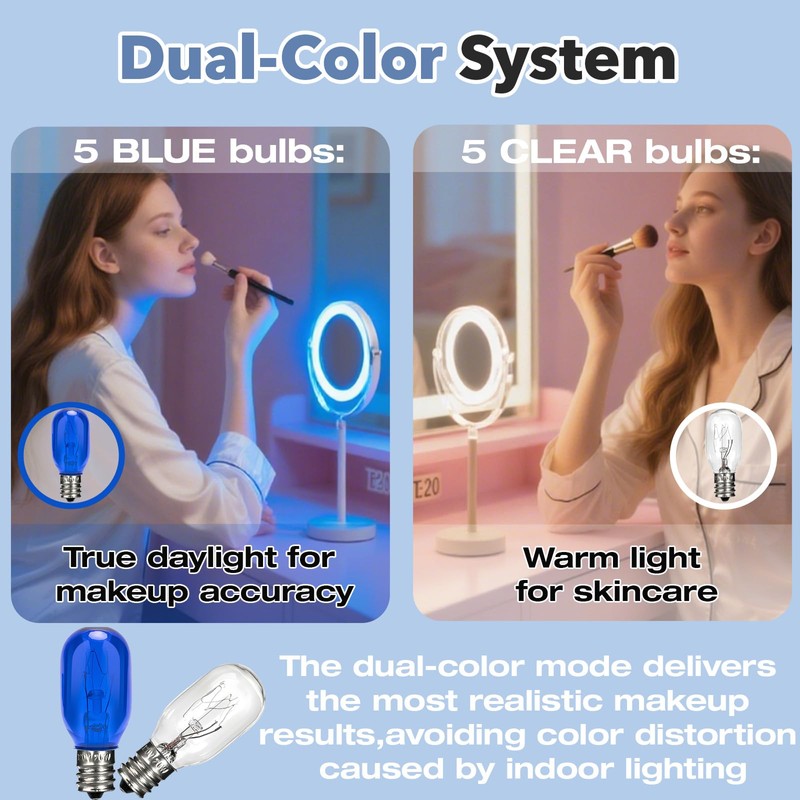 10-Pack 20W 120V Lighting Makeup Mirror Bulb Compatible with Conair