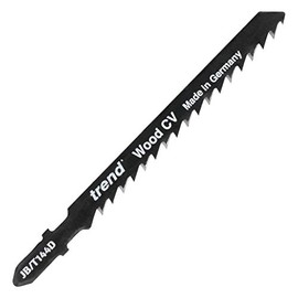 Trend Professional Jigsaw Blades, Pack of 5, 100mm x 4mm, CV Up-Cut, Perfect for Soft Materials, Universal T-Shank, JB/T144D, Black