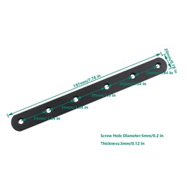 4 Pack Flat Mending Plate for Wood, ULIFESTAR Black Iron Flat Straight Brace Brackets Metal Repair Fixing Wood Brace Joining Plates Connector for Repairing Wooden Furniture with Mounting Screws