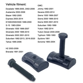 Autoacc - Tuercas de bloqueo de barra de torsión con pernos para Chevy Silverado Suburban Tahoe Express Blazer S10 S15 Avalanche Sierra Yukon Savana Sonoma Jimmy K1500/2500/3500 H2 (rosca completa,