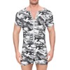 Landofgenie Onesie for Men Cotton Short Sleeve Camouflage Pajama Jumpsuits