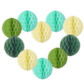 Sage Green Honeycomb Balls Decorations Sage Green Honeycomb Paper Decorations for Wedding Bridal Baby Shower Tropical Jungle Birthday Décor, Set of 16