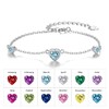 Sterling Silver March Birthstone Bracelet for Women, Pretty Blue Heart