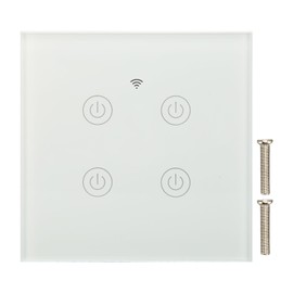WiFi Smart Wall Light Switch Tempered Glass Remote Control Wireless Smart Panel Switch 100‑240V
