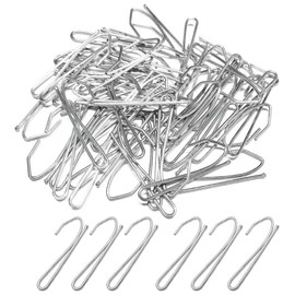 Pack of 100 Curtain Hooks Pins, Metal Curtain Hooks, Pins-On Curtain Hooks, for Pinch Pleats Curtain, Door Curtain, Window Curtain and Shower Curtain (6.1 x 2 cm)