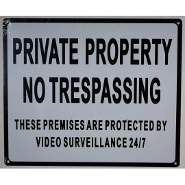Buildingsigns.com Private Property No Trespassing These Premises are .... (White,10x12)-