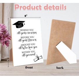 Welcome Graduation Party Sign, Behind You All Your Memories, Inspirational Quote, Minimalist Graduation Plaque, Graduation Centerpieces for Tables, Party Supplies, Uplifting Gifts for Grad College,6