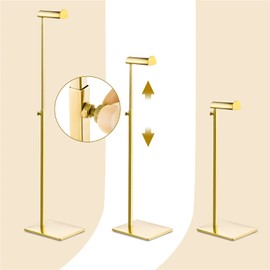 Elitnus Gold Set of 2 Adjustable Height Purse Display Stand - Metal Handbag Display Stand Set - Single Hanging Hook for Boutique Store