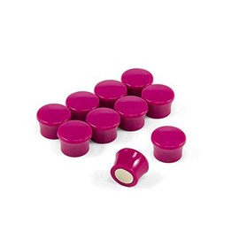 Small High Performance Pink Memo Board Magnets for Fridge, Whiteboard, Message Pack of 10