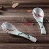 Ceramic Soup Spoons set, Chinese Style Glaze Porcelain Rice Spoons,