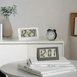 Mubuni Small Digital Travel Clock,Led Digital Electronic Clock,Portable Travel And Desk Clo/ck,Di/gital Cloc/k For Bedside Tr/avel,Le/d Tra/vel Clo/ck With Big Dig/it Display Bedroom(White)