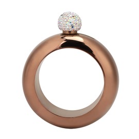 Jerliflyer Flask Bracelets,3.5 Oz Stainless Ladies Flask Bangle Flasks Funnel Set for Prom Birthdays Bars (Bronze)