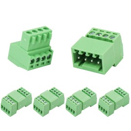 Cermant 5Set 4P 2.54mm Pitch Screw Terminal Block Pluggable Connector,Pluggable Quick Male and Female Connector for 28-16AWG(5Set 4P)