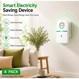 Electricity Saving Box Energy Saving Device Smart Save Plug Power Saver Voltage Optimization Surge Protection Thermoregulation Outlet Home Office Compact Plug and Play Energy Efficiency