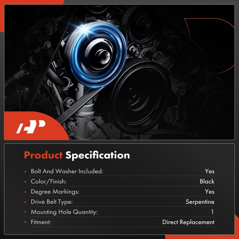 A-Premium Engine Harmonic Balancer Crankshaft Pulley Compatible with Ford Probe