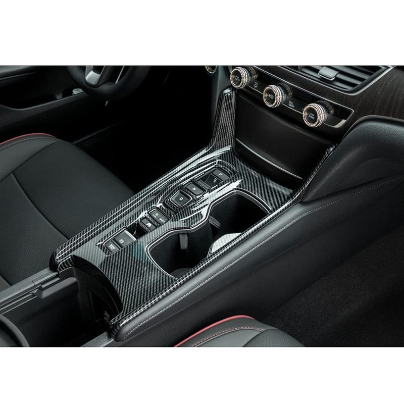 LEXLEY 2Pcs Red Style Gear Shift Frame Console Panel Trims