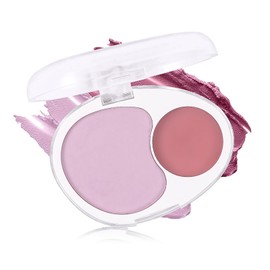 Dual-Tone Face Blush Palette for Cheeks - Waterproof, Long-Lasting, Satin Finish, Creamy Texture, Sculpting, All Skin Tones, Squalane, Highlighting, for Home, Travel, Makeup 2 Tone Tint 2#