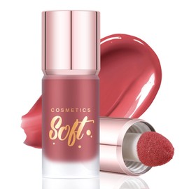 Boobeen Soft Liquid Blush Makeup für Wangen, leicht und aufbaubar, dünner Wangen-Makeup-Stick für natürliche Farbe, Creme-Röte leicht zu mischen, mit eingebautem Pinsel