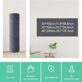 Trimmable Cat Scratcher mat Furniture Protector, Adhesive Cat Scratch Pad Deterrent for Furniture, DIY Climbing Cat Scratcher Couch Protector from Cat Claws Scratching Indoor