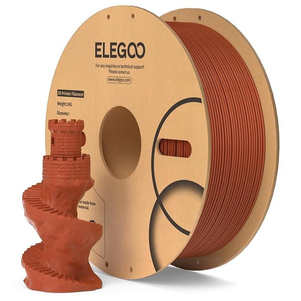 ELEGOO PLA Filament 1.75mm Brown 1KG, 3D Printer Filament Dimensional