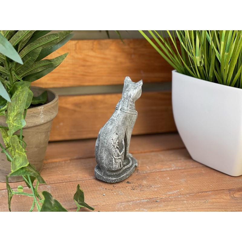 stoneandstyle Stone Figurine Small Cat Bastet Goddess Frost-Proof Cast Stone