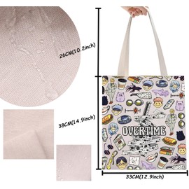 TSOTMO Anime Merch JJK Merch Kento Merch Overtime Tote Bag for Anime Fans Kento Fans Gifts (OVERTIME Tote)
