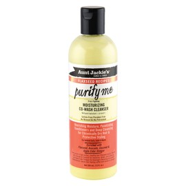 Aunt Jackie's Flaxseed Recipes Purify Me Frizz-Fighting Moisturizing Co-Wash Hair Cleanser for Chronically Dry Hair and Protective Styling, 12 oz