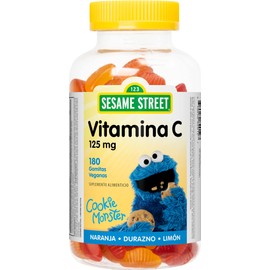 Webber Naturals Sesame Street Vitamin C Gummies for Kids, 125 mg of Vitamin C per Gummy, 180 Gummies, 6 Month Supply, Immune Support