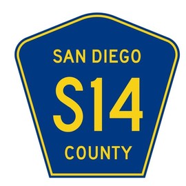 San Diego County Road S14 Route Highway Sticker Decal R8332 Highway Sign Road Sign 3"