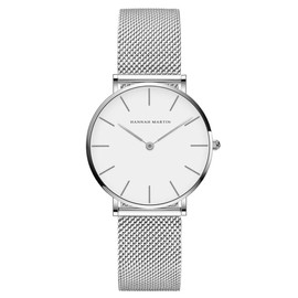HANNAH MARTIN Women's Watches, Analogue Quartz Stainless Steel Waterproof Mesh, Ultra Thin, Bracelet