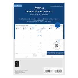 Filofax A5 week on two pages 5 language appointments 2026 diary 26-68514
