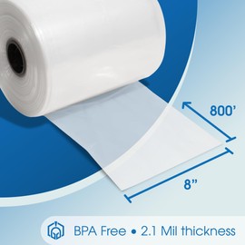 Spartan Industrial - 8" X 800' Clear Plastic Tubing - 2.1 Mil Poly Tube Roll for Custom Packaging Posters, Art and Office Supplies