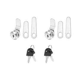 PATIKIL 5/8 Inch Keyed Alike Cabinet Locks with Key, 2 Pack Cam Replacement Lock Cylinder Toolbox Lock for RV Drawer Storage Cart Mailbox, Silver