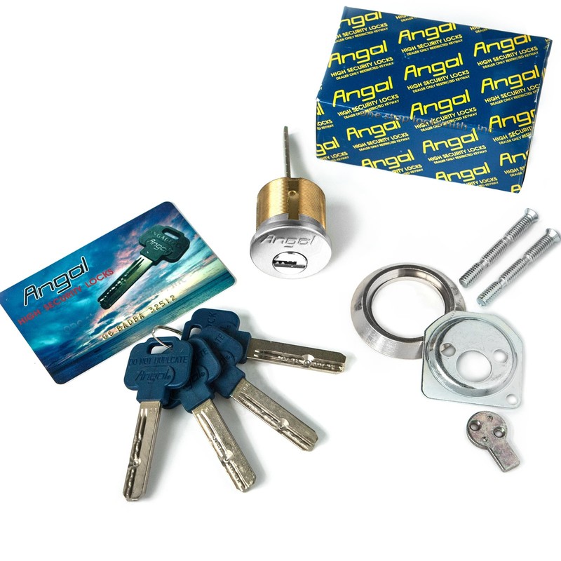 Angal Combo 1-1/8" High Security Cylinder (Silver)