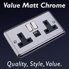 Varilight Double Switched Plug Socket With USB A+C Charging -