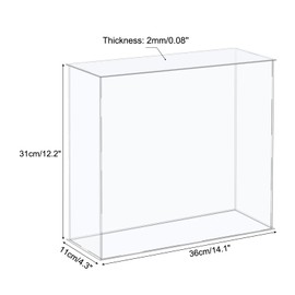 MECCANIXITY Acrylic Display Case Plastic Box Cube Storage Box Clear Assemble Showcase 14.1x4.3x12.2 Inch for Collectibles