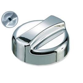 Neutral Rotary Eccentric Cap - Rotary Knob Replacement Part for Kitchen Sinks with Eccentric Valve - Chrome Look Plastic - 44mm Round x 30mm High