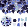 Tofficu DIY Mosaic Ceramic Tiles Irregular Shape Blue Mix 200G